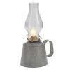 Small Galvanized Oil Lamp with Globe