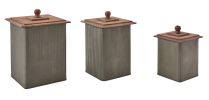 Norwood Canisters with Wood Lids - Set of 3