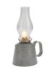 Small Galvanized Oil Lamp with Globe