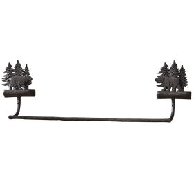 Cast Black Bear Towel Bar - 24"