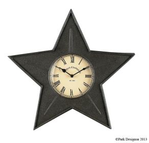 Star Metal Clock - Black
