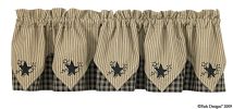 Sturbridge Star Embroidered Point Valance - Black