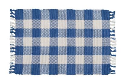Wicklow Check Yarn Placemat - China Blue