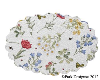 Wildflower Scalloped Placemat - Oval