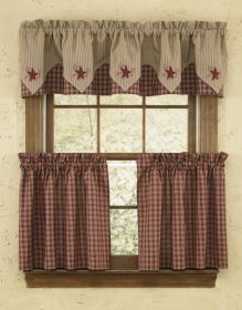 Sturbridge Star Embroidered Point Valance - Wine