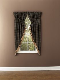 Sturbridge Patch Lined Gathered Swag - 63"L - Black
