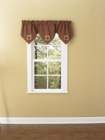 Sturbridge Patch Lined Triple Point Valance - Wine