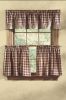 York Lights Lined Point Valance - Wine