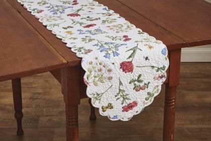 Wildflower Scalloped Table Runner - 54"L