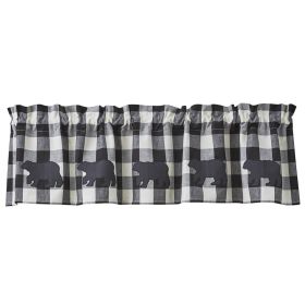 Wicklow Bear Applique Valance - Black & Cream