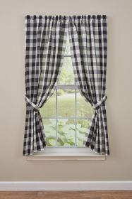 Wicklow Check Panels - 63"L - Black & Cream
