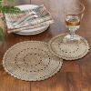 Lace Accent Mat - Set of 2 - Oatmeal