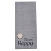Choose Happy Embroidered Dishtowel