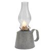Small Galvanized Oil Lamp with Globe
