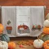 Crate And Pumpkins Embroidered Dishtowel