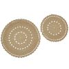Lace Accent Mat - Set of 2 - Oatmeal