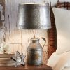 Antique Milk Can Lamp with Tin Shade