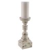 Brighton Wood 12" Candlestick - White
