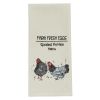 Farm Fresh Eggs Print and Embroidered Dishtowel