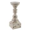 Brighton Wood 12" Candlestick - White