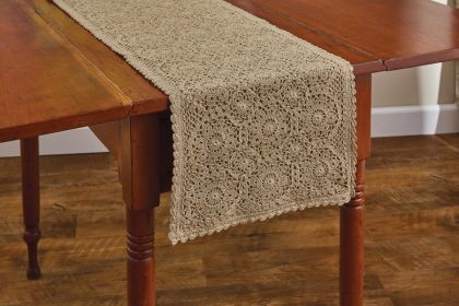 Lace Table Runner - 54"L - Oatmeal