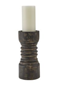 Rustic Tall Candlestick - Black