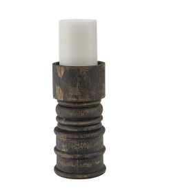 Rustic Short Candlestick - Black