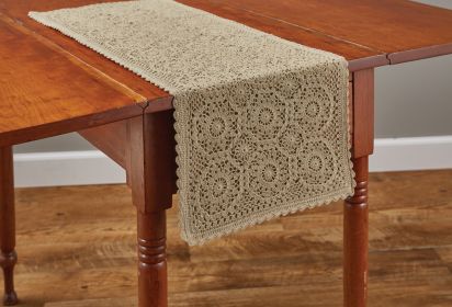 Lace Table Runner - 36"L - Oatmeal