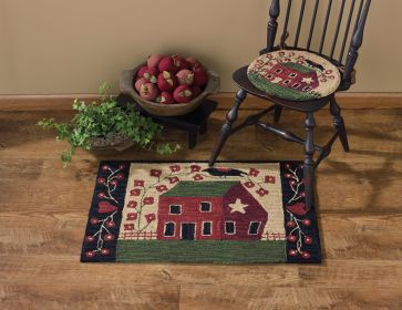 Red House Hooked Rug - 24" x 36"