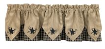 Sturbridge Star Embroidered Point Valance - Black