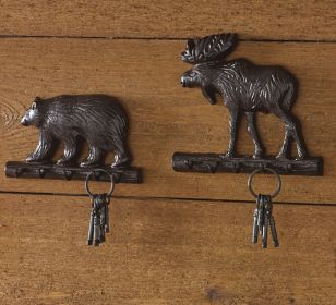 Cast Bear Key Hook - Burl