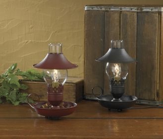 Chamberstick Lamp With Shade - Red