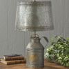 Antique Milk Can Lamp with Tin Shade