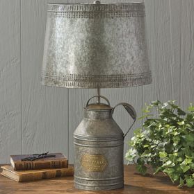 Antique Milk Can Lamp with Tin Shade