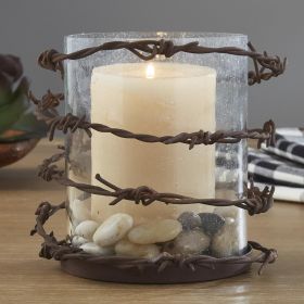 Barbed Wire Pillar Candle Holder