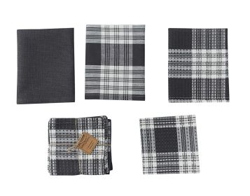 Dylan 3 Dishtowel & 1 Dishcloth Set - Slate