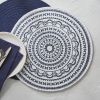 Zuri Medallion Printed Round Placemat - Navy