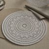 Zuri Medallion Printed Round Placemat - Mushroom