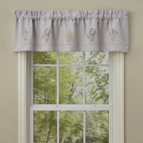 Flowers Embroidered Lined Valance