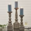 Brighton Wood Candlestick - 18"