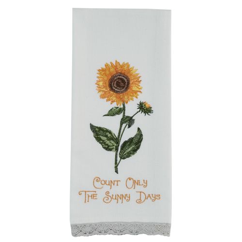 Count Only The Sunny Days Embroidered Dishtowel