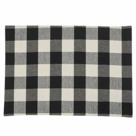 Wicklow Check Backed Placemat - Black & Cream