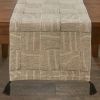 Black And Natural Block Print Table Runner 72"L