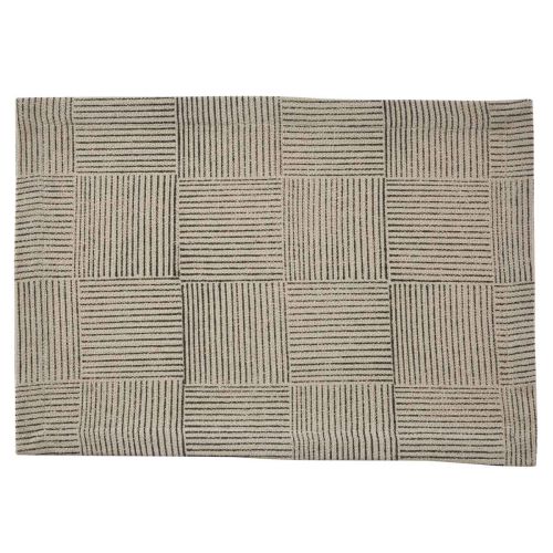 Black And Natural Block Print Placemat