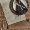 Black And Natural Block Print Table Runner 72"L