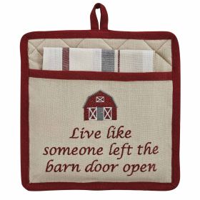 Barn Door Open Pocket Potholder Set