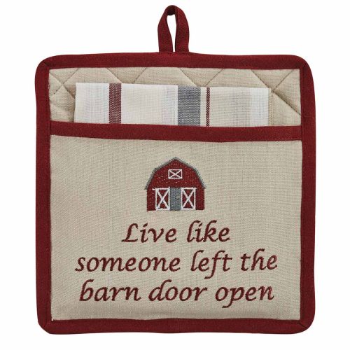 Barn Door Open Pocket Potholder Set