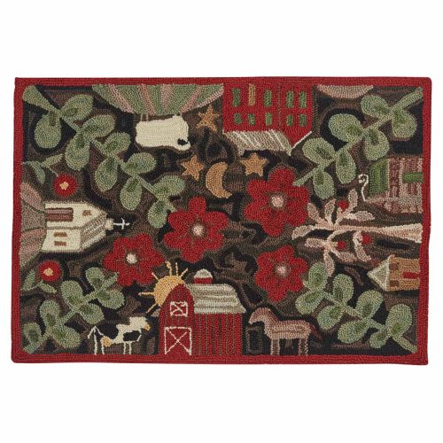 Farm Life Hooked Rug 2' x 3'