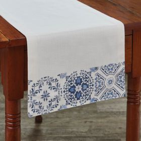 Williamsburg Delft Tile Runner 36"L