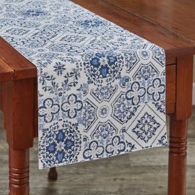 Williamsburg Delft Tile Runner 54"L